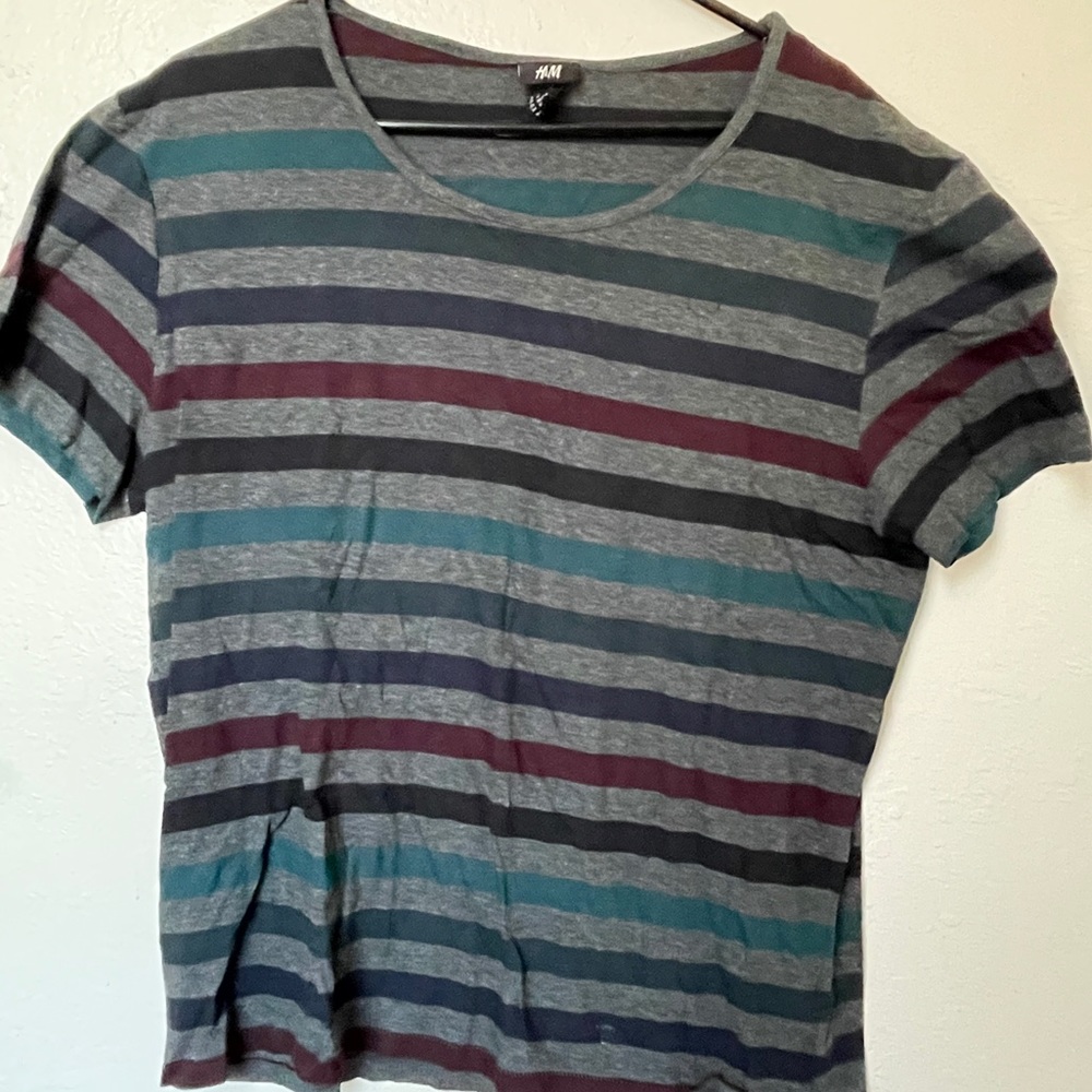 H&M striped shirt sleeve shirt